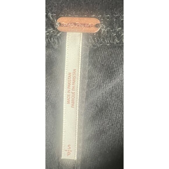 Free People In My Feelings Cropped Slim Black Velvet Flare Pants Size Small - Picture 5 of 14